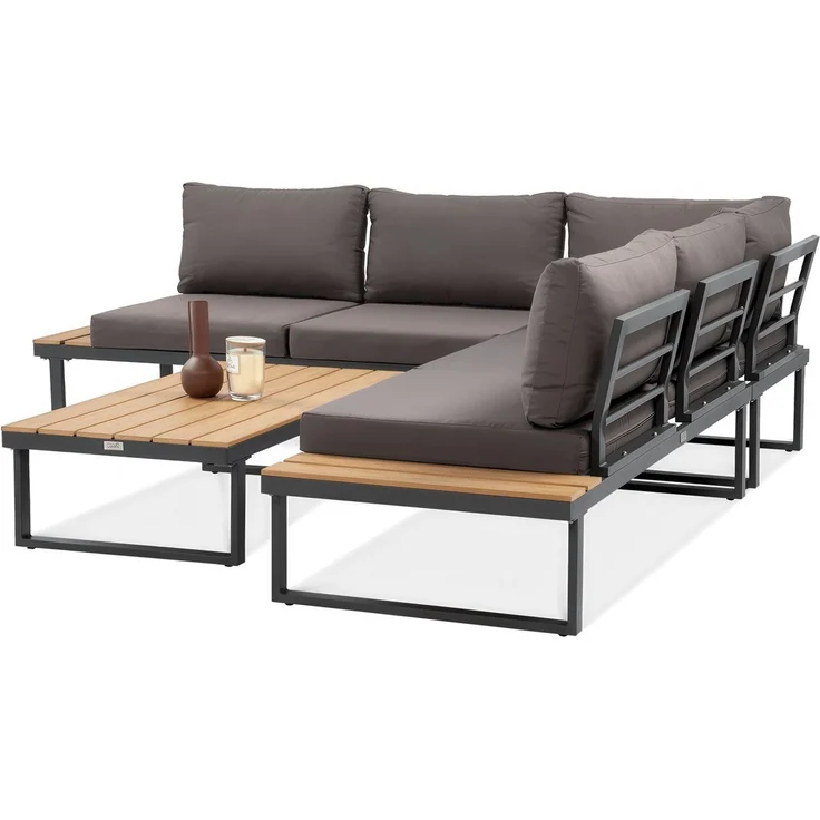 Beautysofa Gartenlounge-Set MADISON modulare Ecklounge mit Gartentisch, (Stahlgestell, Polywood-Elemente, 4-tlg, 2 Sofas, 1 Eckmodul, 1 Couchtisch), Maße 219,5 × 219,5 × 64 cm – Bild 4