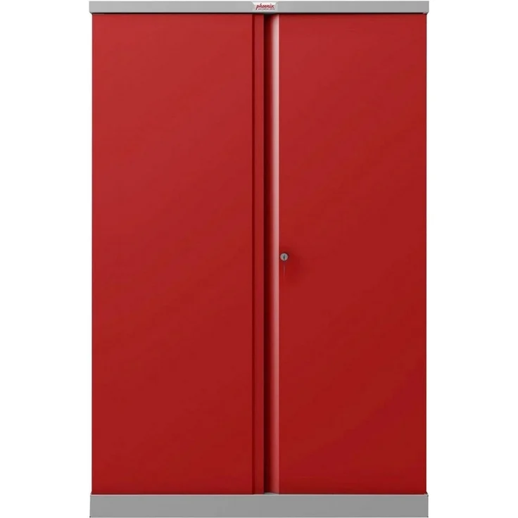 Phoenix Stahlschrank SCL1491GRK 2 Türen 3 Böden grau/rot Schlüssel – Bild 2