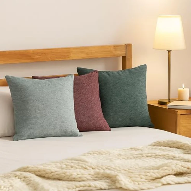 matches21 HOME & HOBBY Kissenbezüge 2er Set Kissenhüllen 45x45 cm dunkelrot meliert als weiche Dekokissen, (2 Stück), Zierkissen-Bezüge für Sofa-Kissen, Couch-Kissen – Bild 8