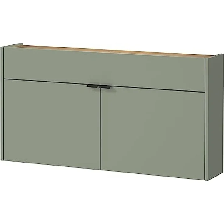 Lomadox Schuhschrank ABERDEEN-01 grün mit Eiche Nb, ideal für schmale Flure, 110/57/22 cm – Bild 5