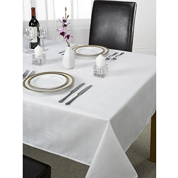 Emma Barclay Tischdecke, kariert, Polyester, silberfarben, 274x178 cm – Bild 7