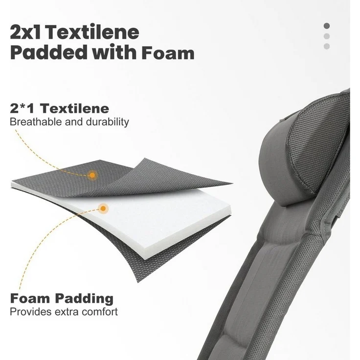 HOMECALL Campingstuhl Gartenstuhl Anglerstuhl Faltsessel Klappstuhl für Wohnwagen Outdoors (Textilene gepolstert mit Quick-Dry-Schaum, 2 St), 5 fach Verstellbarer Rückenlehne, Hochlehner, bis 150 kg – Bild 3