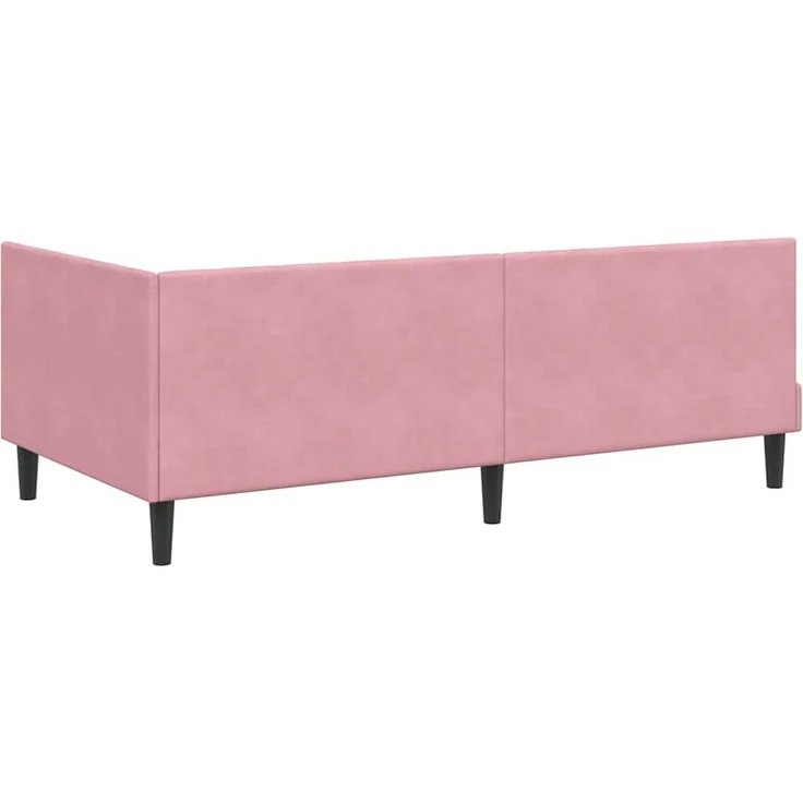 vidaXL Eckbettgestell mit Kopfteil Rosa 100 cm x 200 cm Samt 42016361 – Bild 6