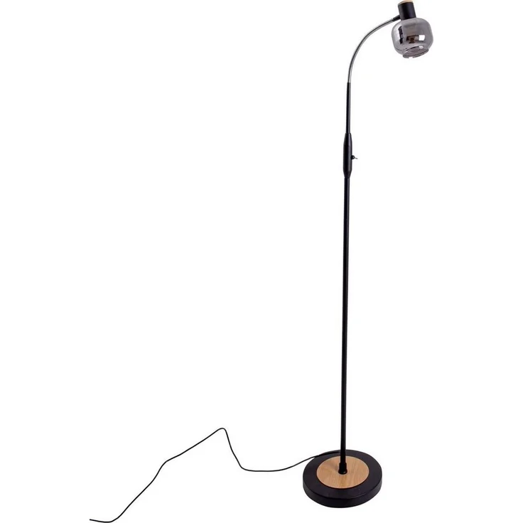 näve Stehlampe Fumoso, ohne Leuchtmittel, Glasschirm dunkel getönt (rauchoptik) 1xE14 Kippschalter schwarz – Bild 3