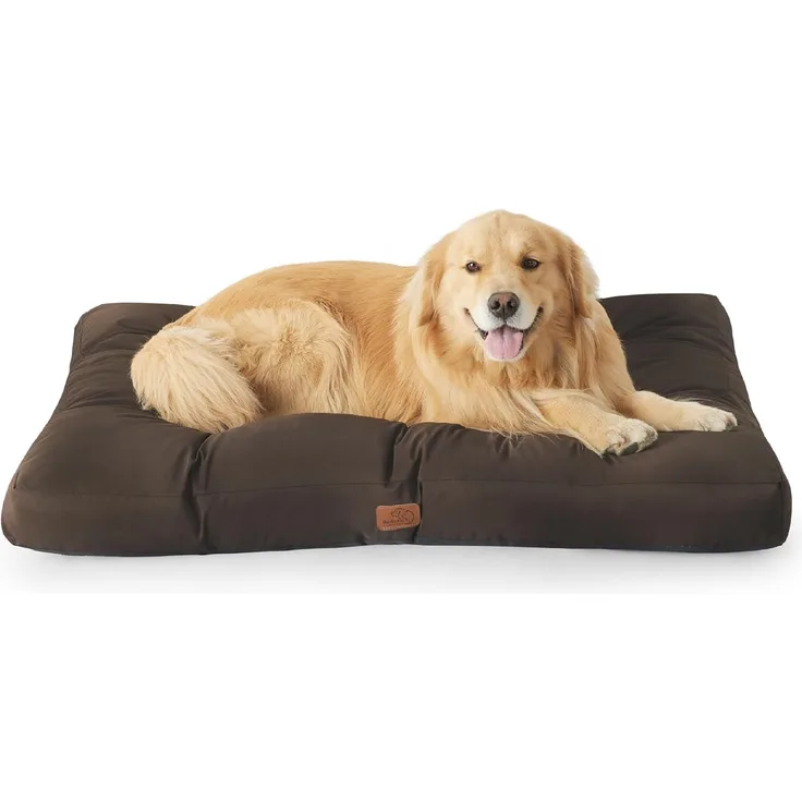 BEDSURE Hundekissen Grosse Hunde waschbar - 120x90 cm hundematratze XXL für große, mittelgroße Hunde Outdoor gepolstert Hundematte braun in 10cm Höhe?XL Kühlmatte für Haustiere
