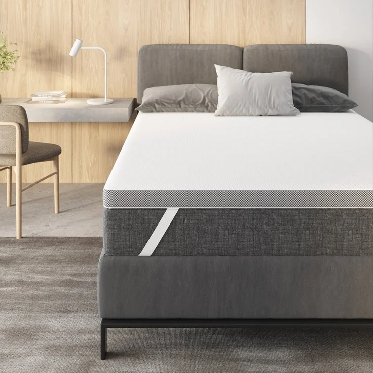 KNERST, Topper Matratzentopper 7-Zonen Komfort, 7cm Höhe, atmungsaktiv, pflegeleicht, 7 cm hoch, Komfortschaum mit Memory Schaum, 7 cm hoch Topper,waschbarer Bezug, rutschfest, ergonomisch – Bild 2