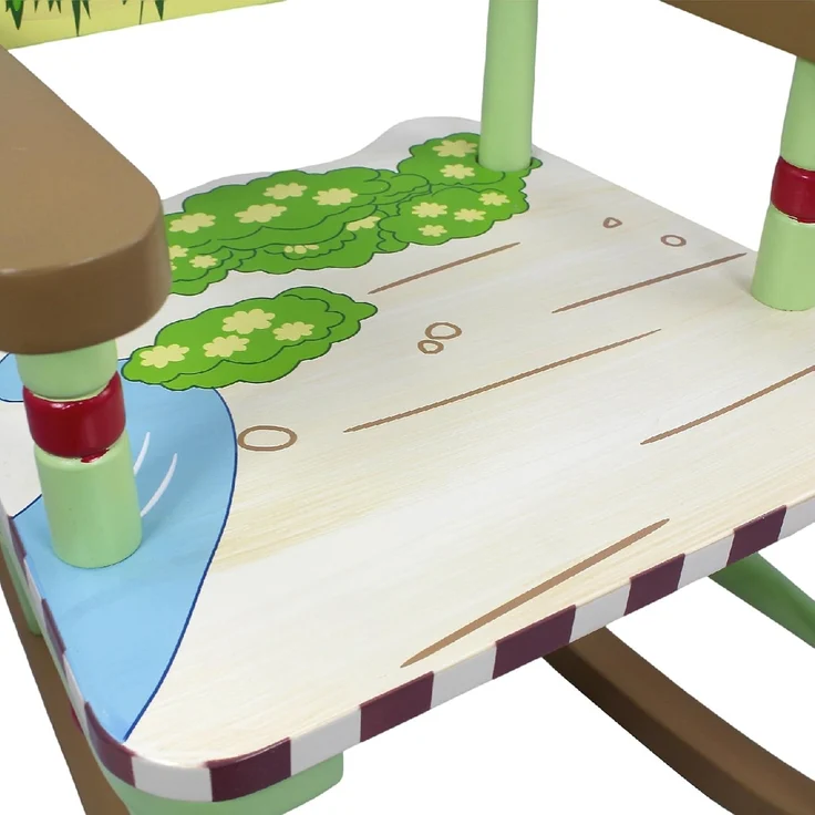 Fantasie-Felder - Dinosaurier Kingdom Hand Crafted Kinder Holz Schaukelstuhl TD-0076A – Bild 7