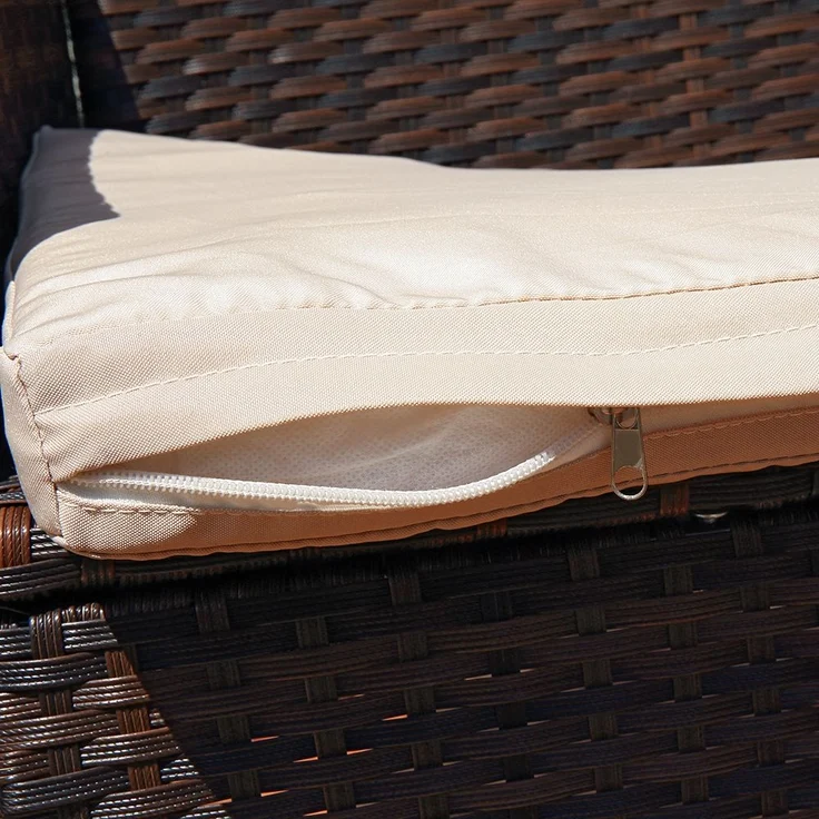 Gartenbank Sitzbank Rattanbank Polyrattan Sitzpolster Sitzbezug Outdoor braun – Bild 5