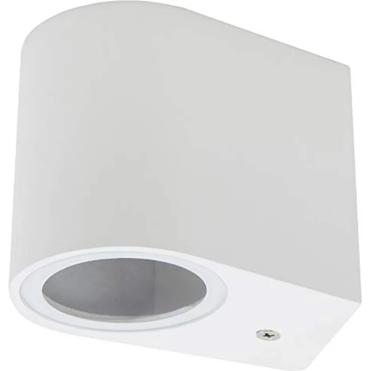 McShine Oval-W, Wandleuchte in Weiß, IP44, wetterfestes Aluminium Gehäuse, 1x GU10 bis 35W