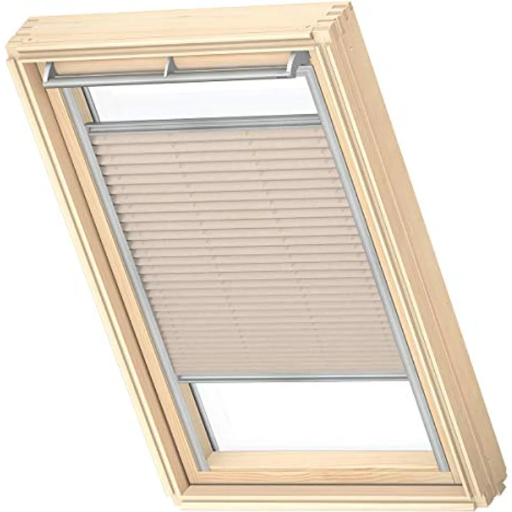 Velux Dachfensterplissee FHL FK06 1259S, manuell, hellbeige, mit Aluminiumführungsschiene – Bild 1