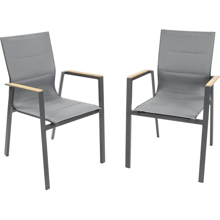 2er Set Melbourne Garten Stapelstühle, Aluminium