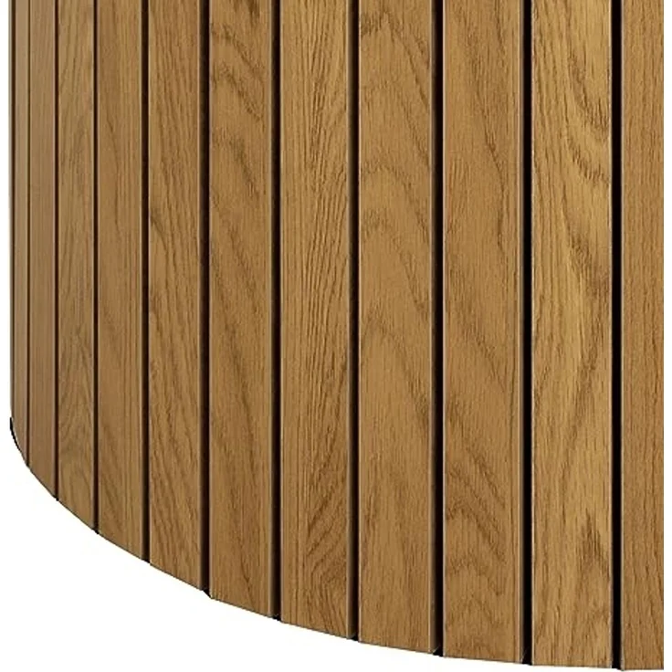 AC Design Furniture Yaron Esstisch in Wildeichenoptik für 4 Personen, Säulenfuß mit Lamellenfront, Runder Esstisch, Ø: 120 x H: 75 cm – Bild 7