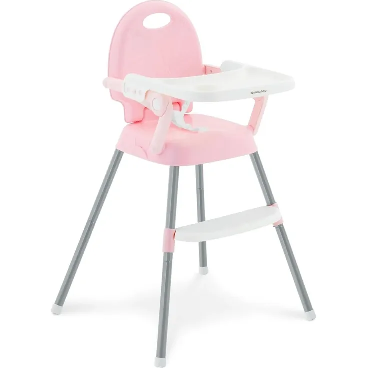 Kikkaboo Kinderhochstuhl 3 in 1 Spoony, niedriger Fütterungsstuhl, Sitzerhöhung rosa