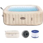 Bestway LAY-Z-SPA® Energiespar-Whirlpool Rome AirJet™ für 7 Personen, 201 x 201 x 71 cm, mit App-Steuerung, integrierter UltraFit™-Pumpeneinheit und Sandmarmor-Optik