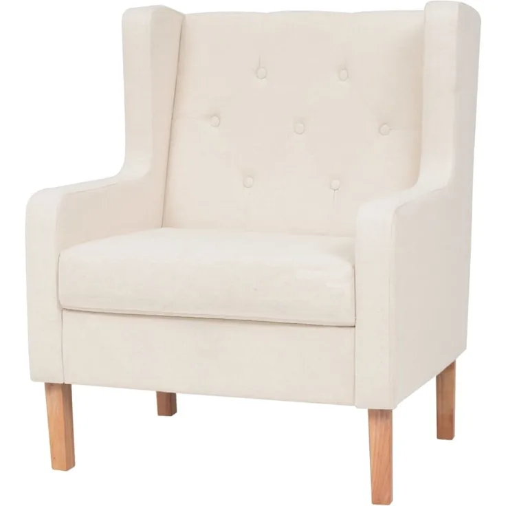 vidaXL Sessel Cremeweiß Stoff 245449