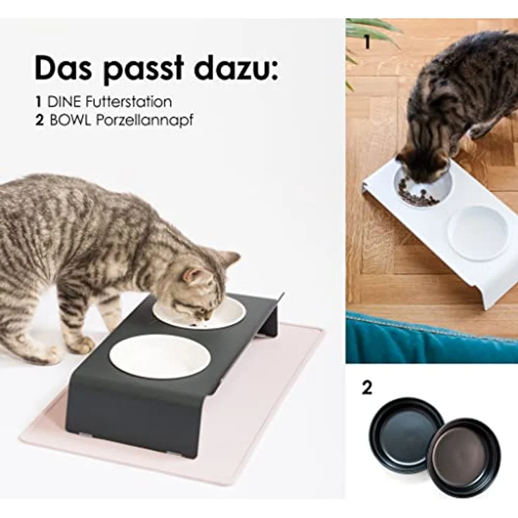 LucyBalu Napfunterlage SQUARE (50 x 29 cm), für Katzen, verschiedene Farben, lebensmittelechtes Silikon – Bild 6