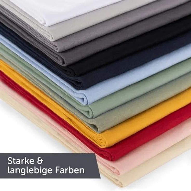 Blumtal Kissenbezug 80x80 cm (2er Set Kissenbezüge) - Hellgrün - 100% Baumwoll-Jersey, Oeko-Tex Zertifiziert, Kopfkissenbezug 80x80 - Jersey Kissenhülle für Kissen 80x80 cm mit Reißverschluss – Bild 7