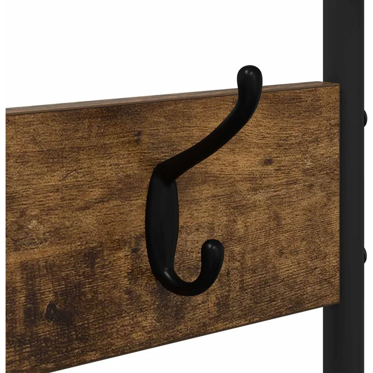 vidaXL Garderobenständer mit Schuhbank Räuchereiche Holzwerkstoff 8012040 – Bild 6