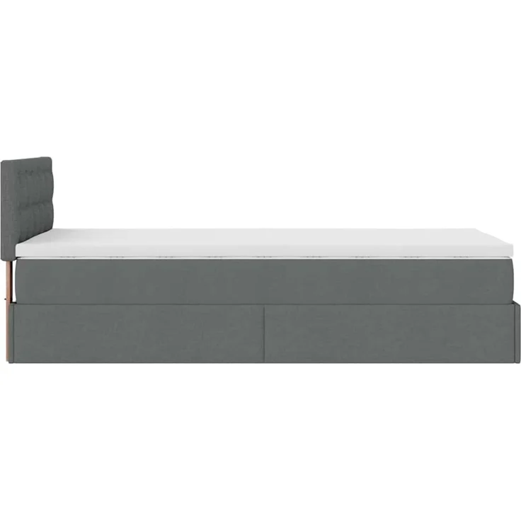 vidaXL Ottoman-Bett mit Matratze Dunkelgrau 100x200 cm Stoff 3311602 – Bild 7