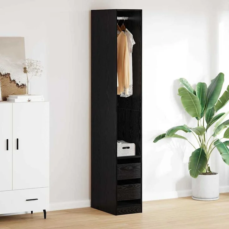 vidaXL Kleiderschrank Schwarz Eichen-Optik 30 x 50 x 200 cm 3403221 – Bild 1