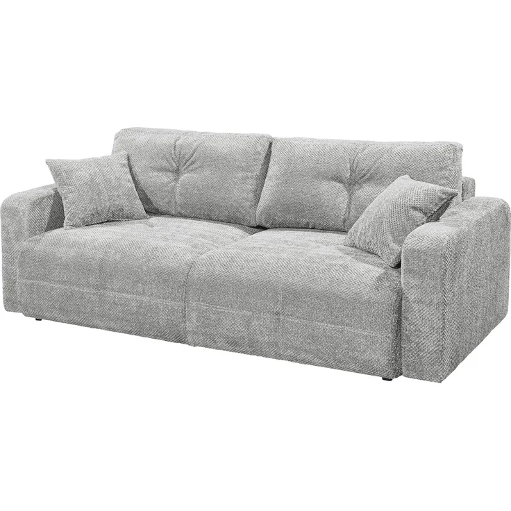 Schlafsofa Bullet von ED Exciting Design – Komfortables Mikrofaser-Sofa mit Nosagfederung Farbe Silber, Bettkasten und Liftbeschlag – Bild 4