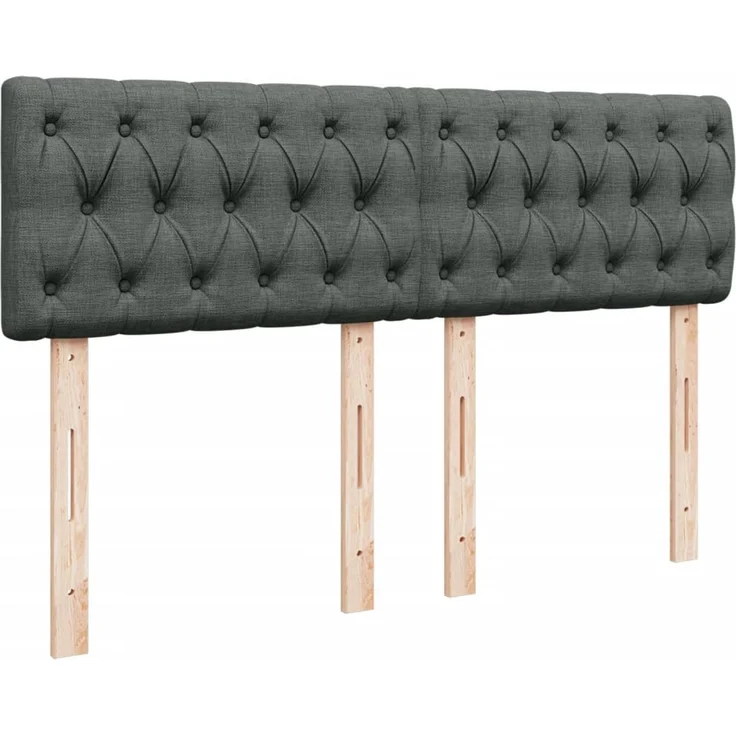 vidaXL Boxspringbett mit Matratze Dunkelgrau 140x200 cm Stoff 3287487 – Bild 7