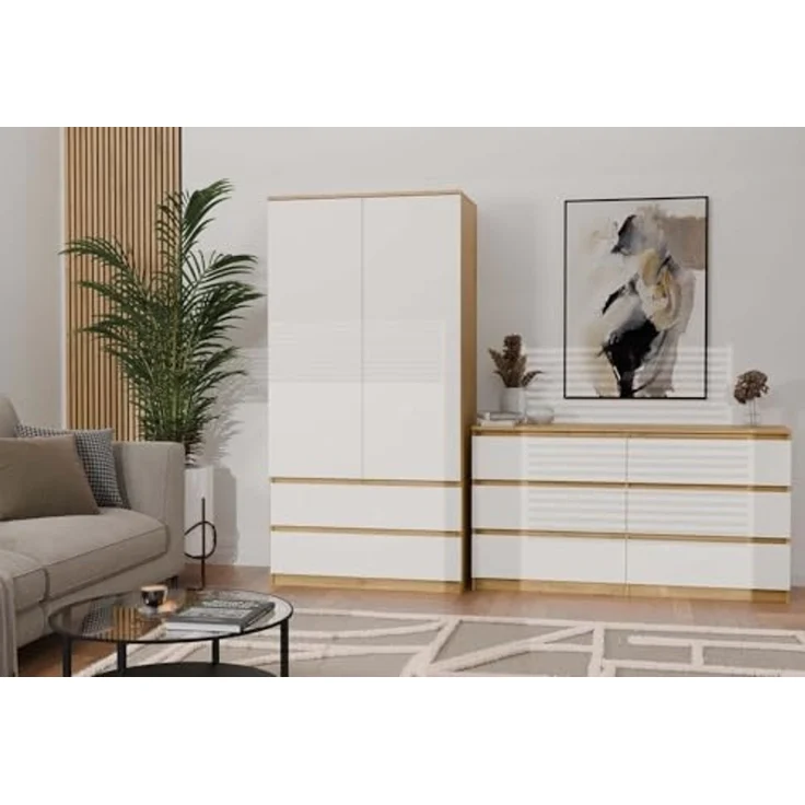 CDF Kommode Artisan Weiß mit 6 Schubladen Komodenschrank Komode für Wohnzimmer Schlafzimmer Schubladenschrank Malwa M6 140 – Bild 6