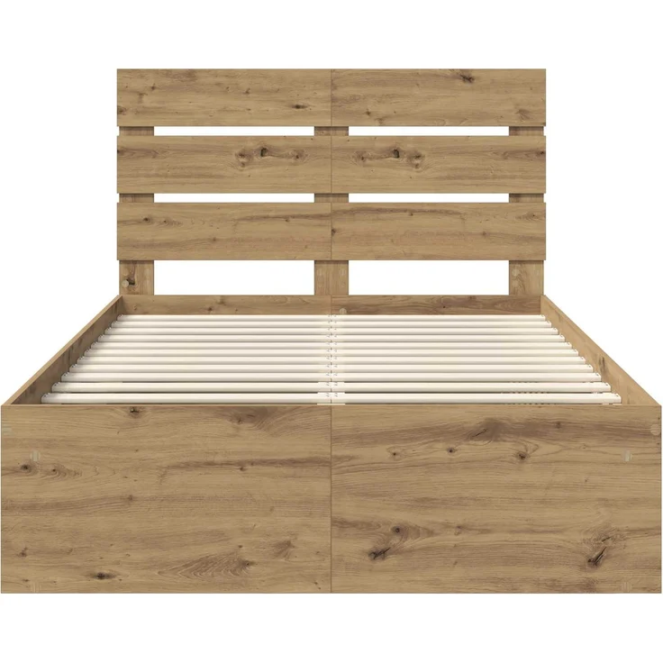 vidaXL Bettrahmen mit Kopfteil Kunsthandwerk Eiche 120 x 190 cm 3411775 – Bild 6