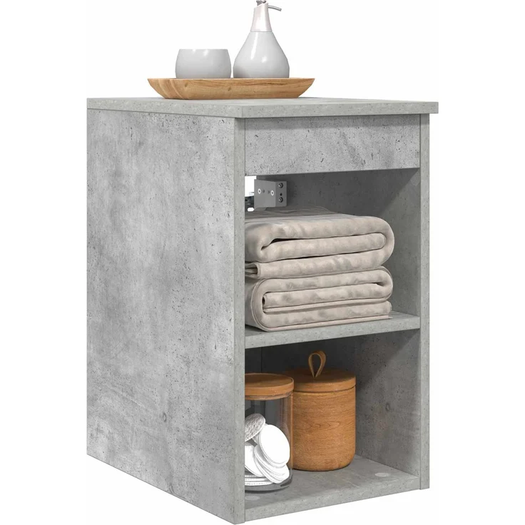 vidaXL Badezimmerschrank Betongrau 30 x 44,5 x 50 cm Holzwerkstoff 890353 – Bild 3
