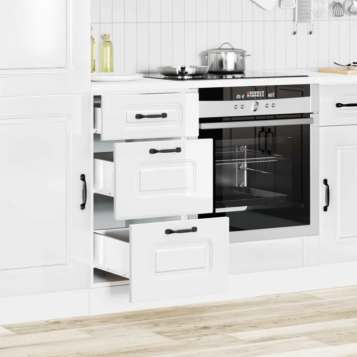 vidaXL Küchenunterschrank „Kalmar“ Hochglanz-Weiß Holzwerkstoff 854242 – Bild 1