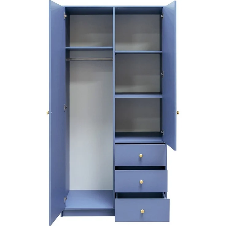 Beautysofa Kleiderschrank SOLEA mit Spiegel und 3 Schubladen (Zur Auswahl: zweitürig, dreitürig oder viertürig, verschiedene Farben) Höhe 200 cm – Bild 3
