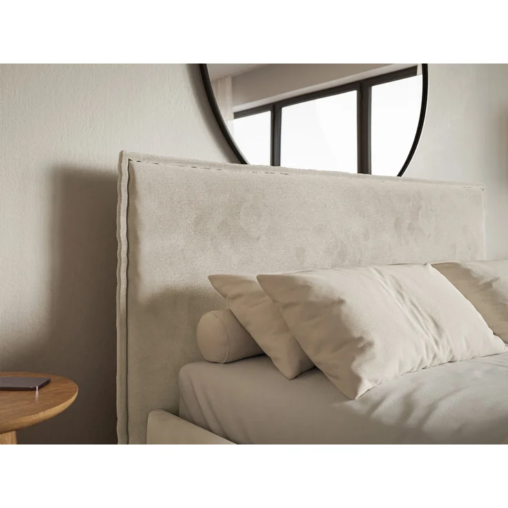 Selsey 'Softie Slim' Polsterbett 180×200 mit Bettkasten und Lattenrost, Velours, beige – Bild 6