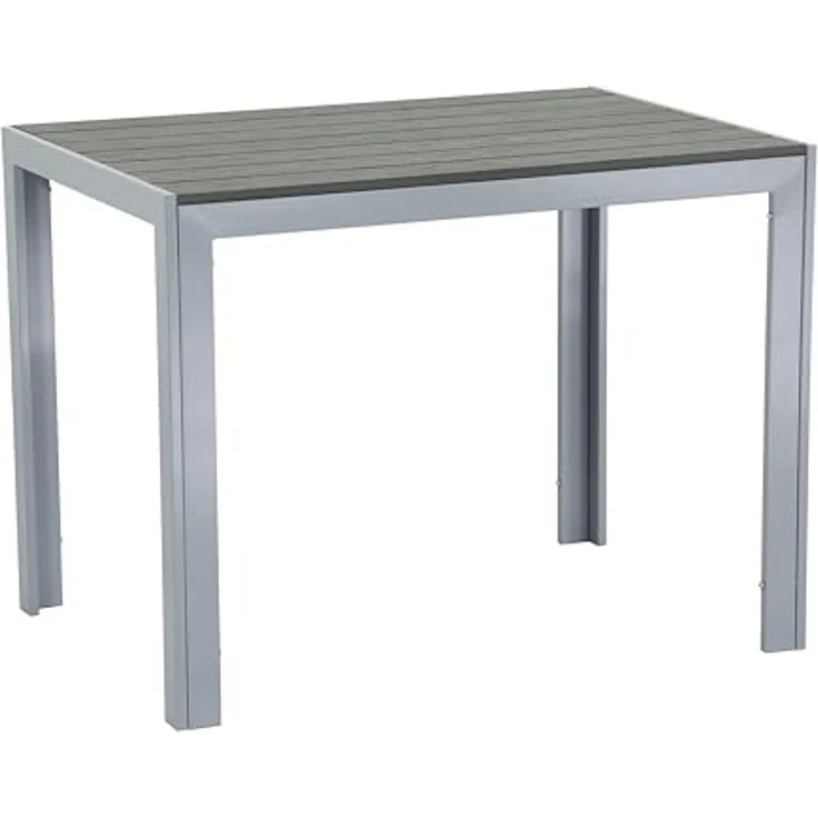FIRE SOUL Nonwood Alu-Gartentisch Gartenmöbel 120x70 cm anthrazit/grau – Bild 1