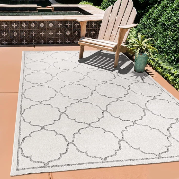 Sanat 'Berlin' Teppich, Höhe: 6 mm, In -und Outdoor geeignet, Creme, 200 x 290 cm (Rechteckig)