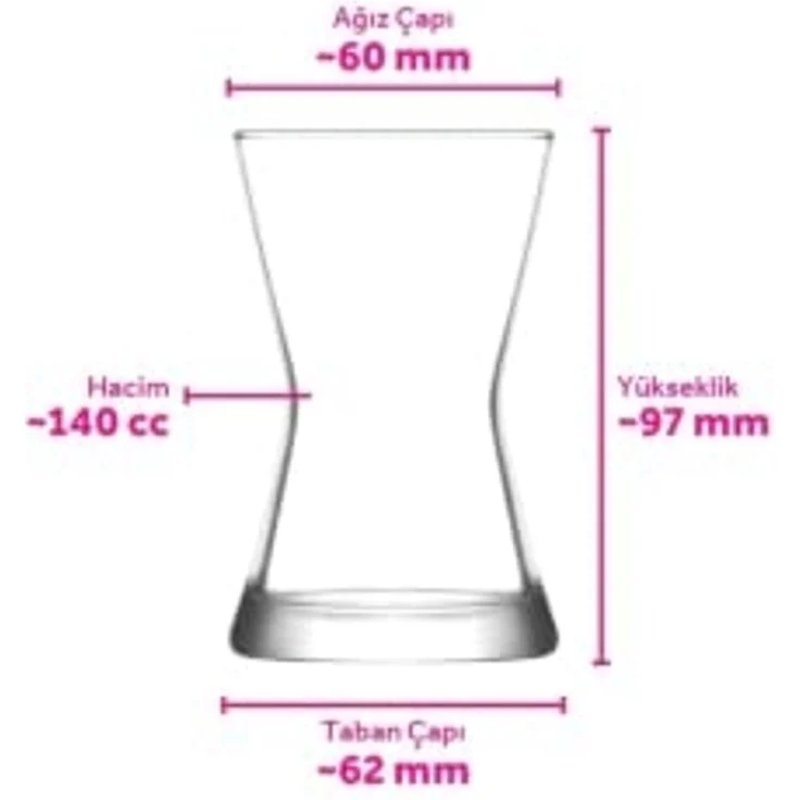 LAV Derin 6er-Set Teegläser 140 ml – Klassisch, transparent, für türkischen Tee – Bild 6