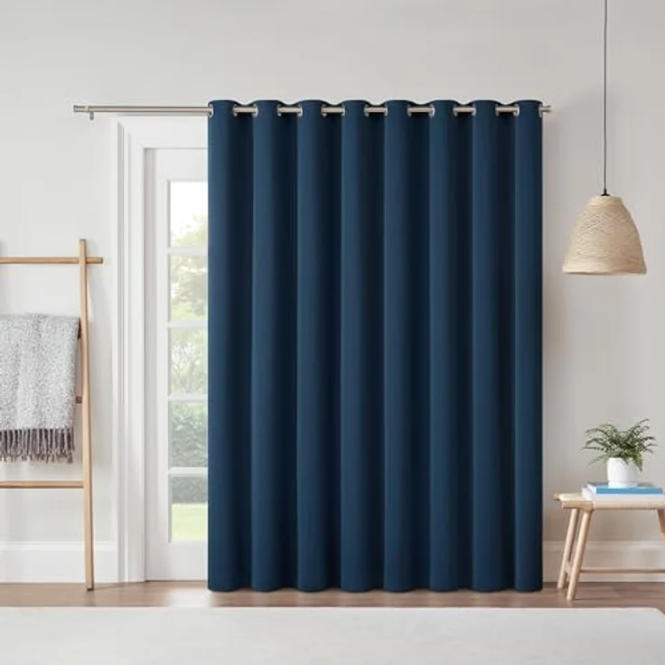 Eclipse Darrell Thermaweave Verdunkelungsvorhang mit Ösen, extra breit, 213,4 x 254 cm, Indigoblau – Bild 1