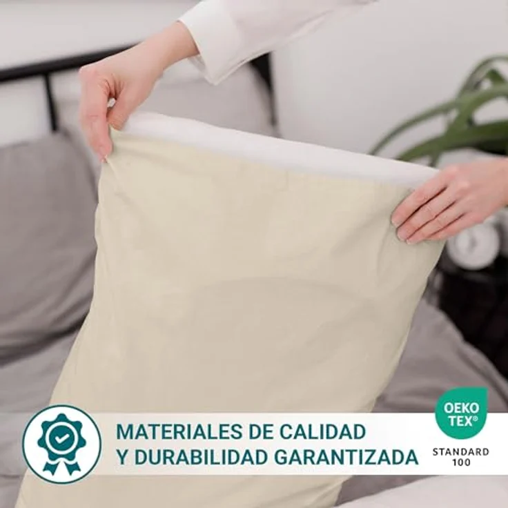 ECOMMERC3 Kissenbezug, 90 cm, extra weich und bequem, Beige, atmungsaktiv, leicht zu waschen – Bild 3