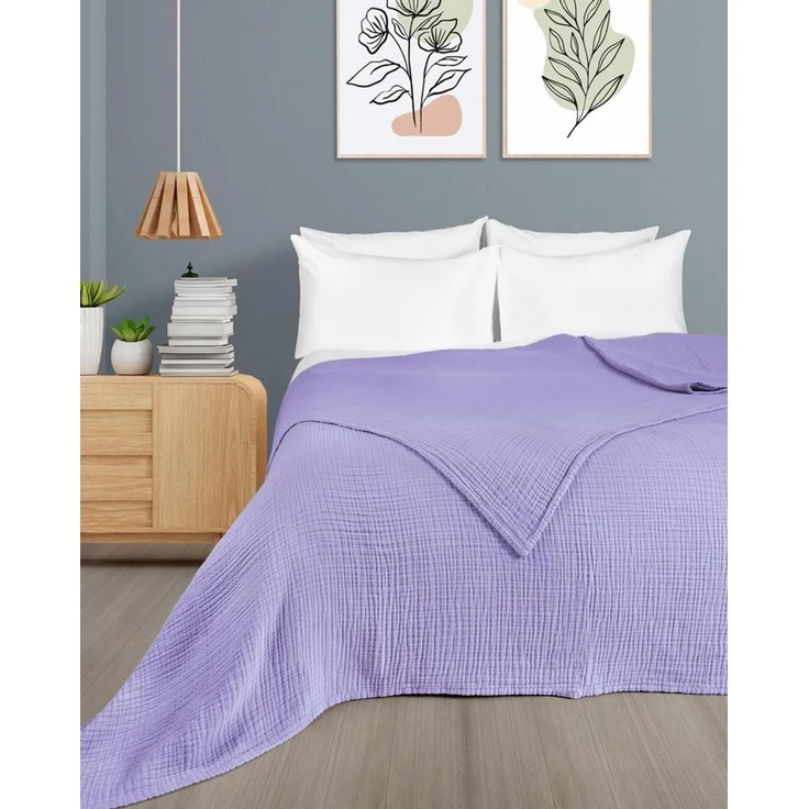 Laynenburg Tagesdecke Musselin aus 100% Baumwolle – Baumwolldecke, Kuscheldecke, Wohndecke als Sommerdecke, Bett-Überwurf, Couch-Überwurf, Sofa-Decke – Bild 2