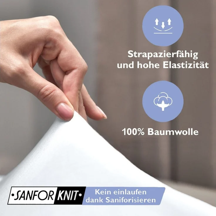 leevitex® Spannbettlaken 1er-Pack, Stoffgewicht 150 g/m², verschiedene Größen, 40 cm Steghöhe, Jersey, Gummizug: rundum, (1 Stück), OEKO-TEX® Standard 100 Zertifikatsnummer 10. HTR. 85321 zertifiziert – Bild 3