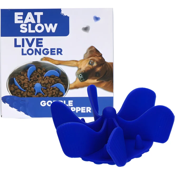 Eat Slow Live Longer Anti-Schlingeinsatz blau, Größe: S – Bild 1