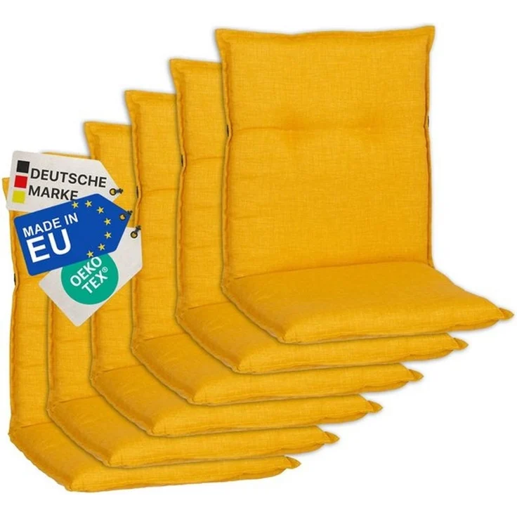 NYVI Sitzauflage Niedriglehner Auflagen 6er Set Barcelona Gartenstuhlauflagen 100x50cm, (6 St), Niederlehner Stuhlauflage Sitzauflage mit Halteband – Bild 4