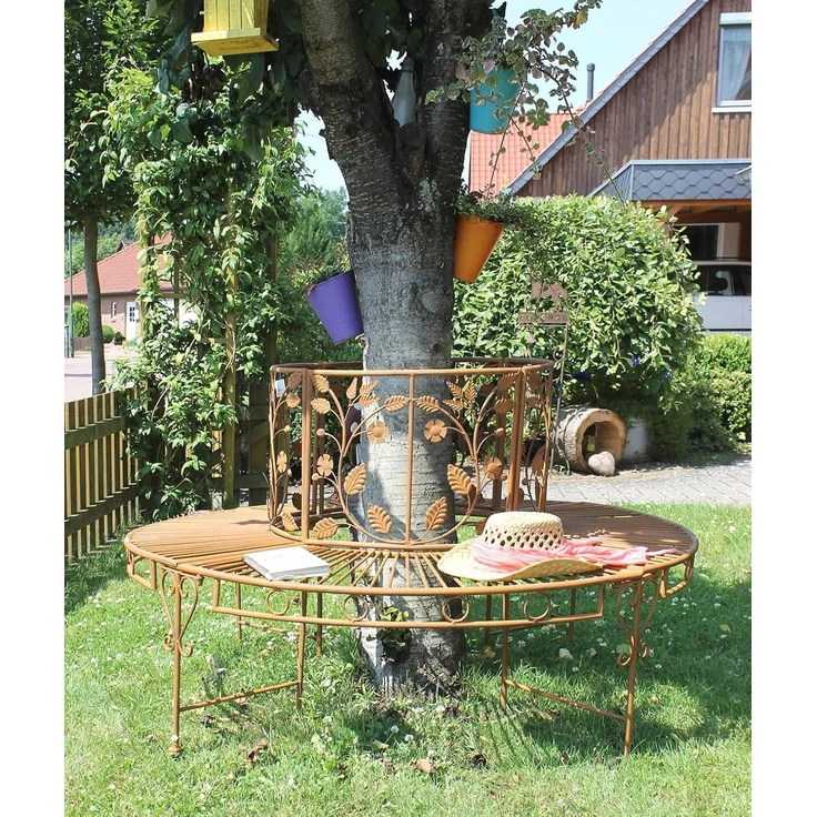 DanDiBo Rundbank Metall wetterfest Braun Ø 140 cm Baumbank 100112 Gartenbank Parkbank – Bild 6