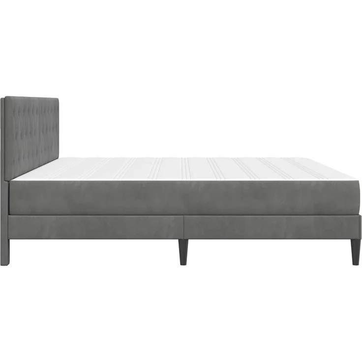 vidaXL Bettgestell mit Matratze Dunkelgrau 200x200 cm Samt 3415073 – Bild 7