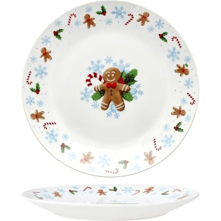6x Candyman Kuchenteller Porzellan 6 Personen Dessert-Teller Weihnachten eisblau – Bild 4