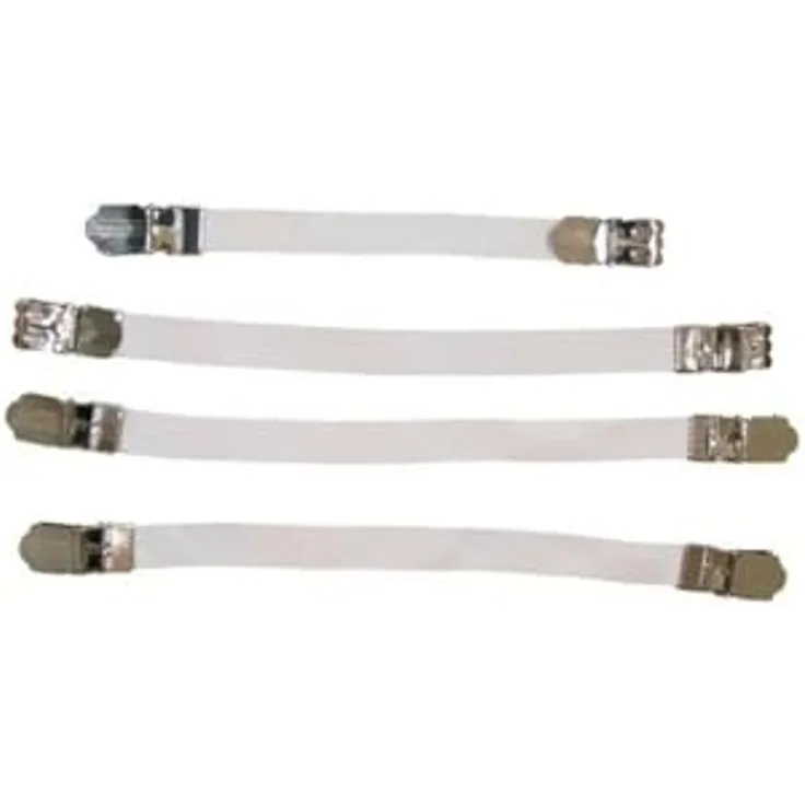MSV Spanngummis Bettbezugspanner Bettuchspanner, elastische Lakenspanner Bügelbrettspanner - 4er Set weiß