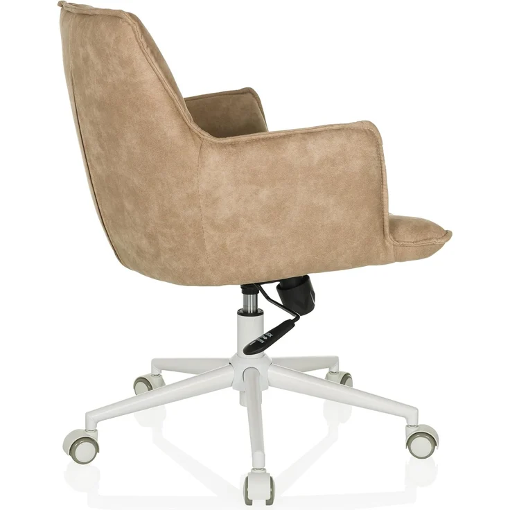 hjh LIVING Homeoffice Stuhl gepolstert SOLAO Life W Schreibtischstuhl Drehstuhl höhenverstellbar, Stoffbezug Beige – Bild 8