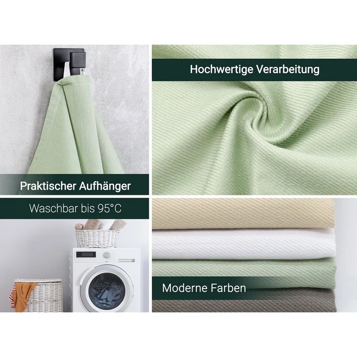 ZOLLNER Geschirrtuch, (Spar-Set, 5-tlg), 50x70 cm, 100% Baumwolle, vom Hotelwäschespezialisten – Bild 2