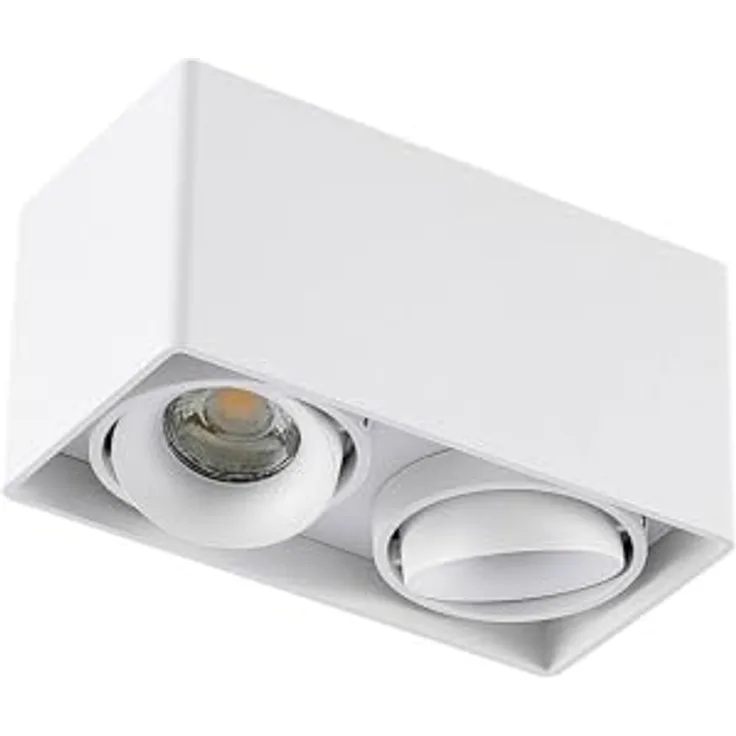 Arcchio Deckenlampe Kubika, moderne 2-flammige Deckenleuchte in Weiß aus Aluminium mit GU10 Fassung, ideal für Flur und Wohnräume