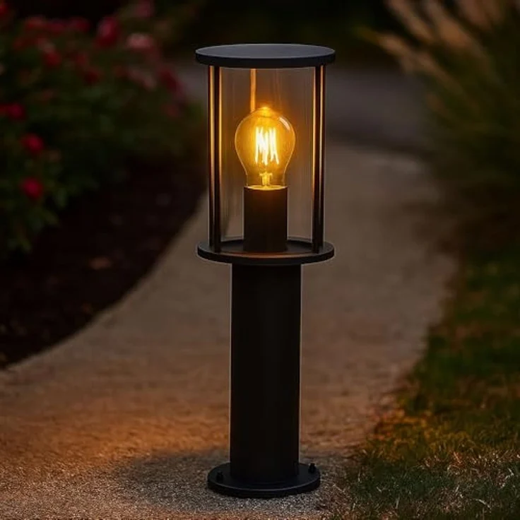 Stehleuchte Gartenlampe, Edelstahl, schwarz, IP54, H 45 cm – Bild 5