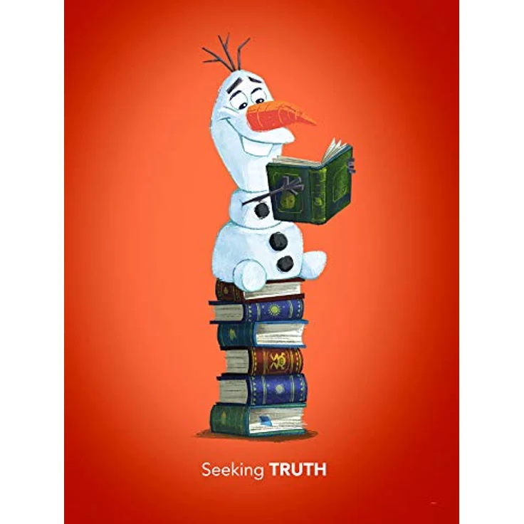 Komar Disney Wandbild Frozen Olaf Reading, Kunstdruck 30 x 40 cm, Eiskönigin, ohne Rahmen, hochwertiger Druck auf lichtbeständigem Fotopapier – Bild 1